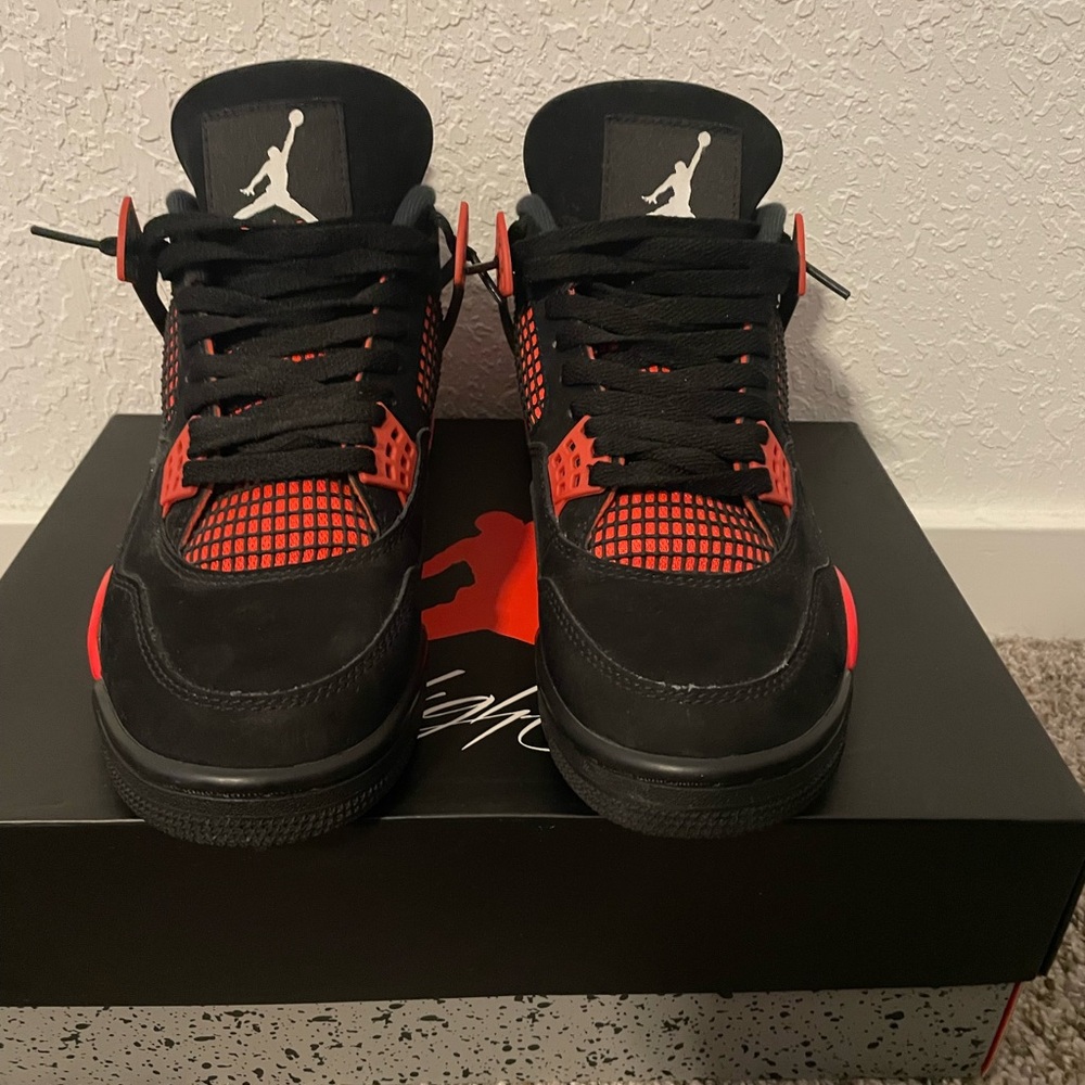 Jordan 4 Black and Red Sneakers